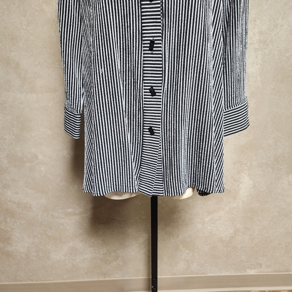 Moonlight Y & S Fashion Design Striped Button Front Long Sleeve Tunic/Jacket Med - Picture 6 of 14